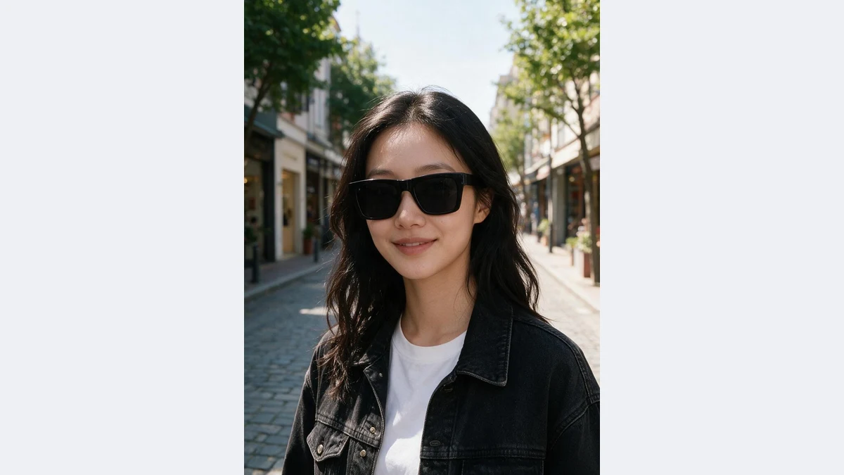 Framing switch: sunglasses half body